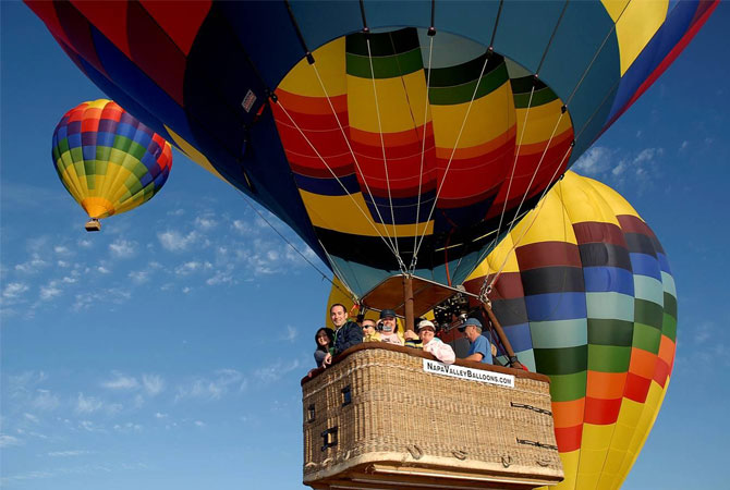 Overlook the city with a hot air balloon ride