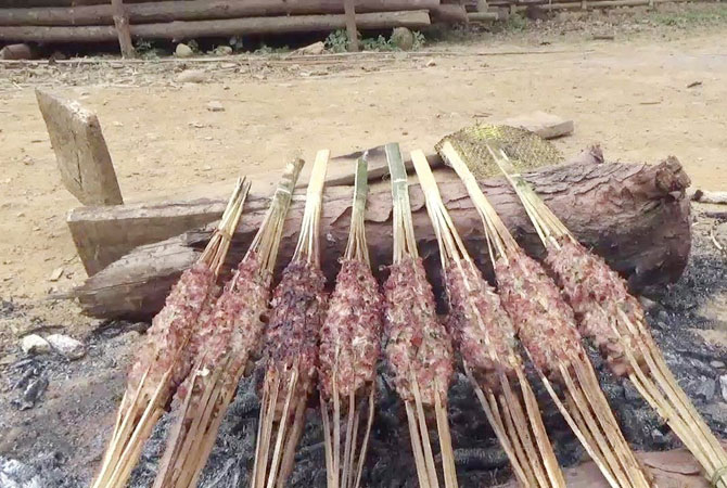 Grilled pig